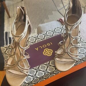 Isola Metallic Strappy Heels